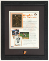 Cal Ripken Jr. Orioles Career 23kt Gold Commemorative Card Custom Framed Display with Orioles Pin at PristineAuction.com