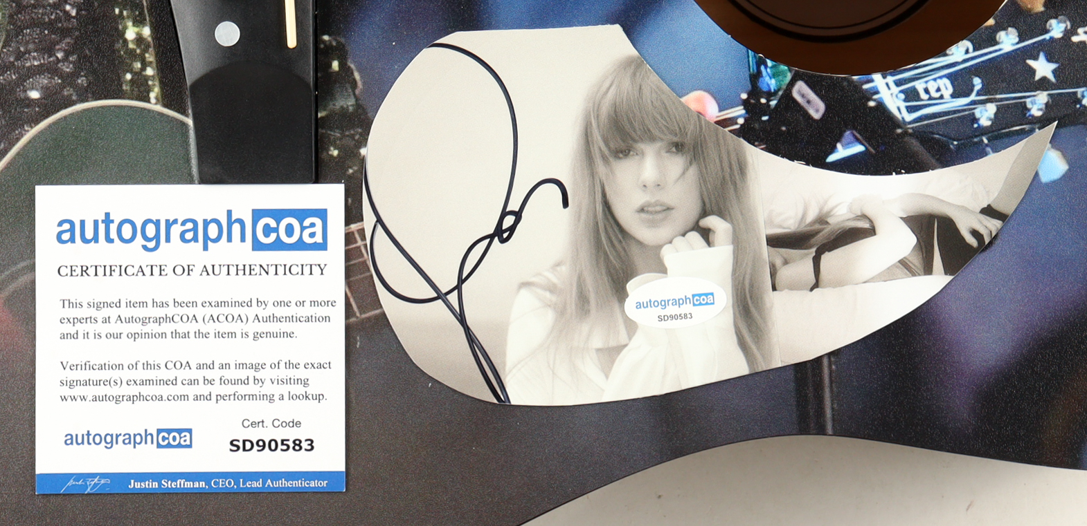 Taylor Swift Guitar with Signed Custom Insert Pickguard (ACOA) at PristineAuction.com Taylor Swift Guitar with Signed Custom Insert Pickguard (ACOA) at PristineAuction.com