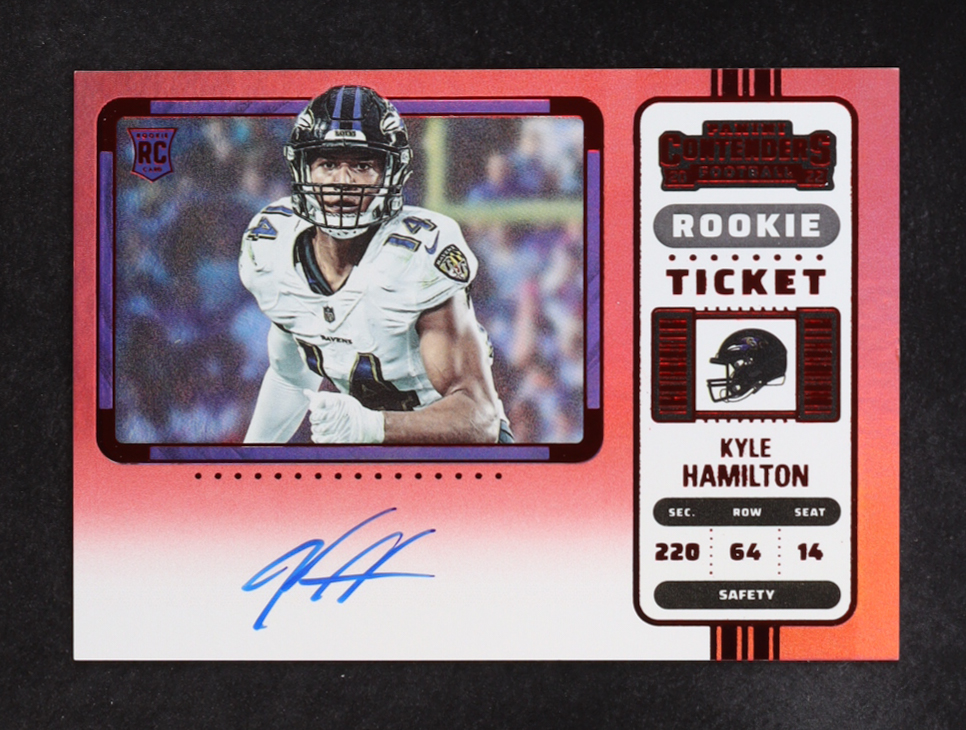 Kyle Hamilton 2022 Panini Contenders AU VAR #128B RC at PristineAuction.com Kyle Hamilton 2022 Panini Contenders AU VAR #128B RC at PristineAuction.com