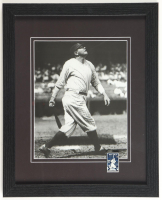 Babe Ruth Yankees "Home Run Swing" Custom Framed Photo Display with Vintage Ruth Pin at PristineAuction.com