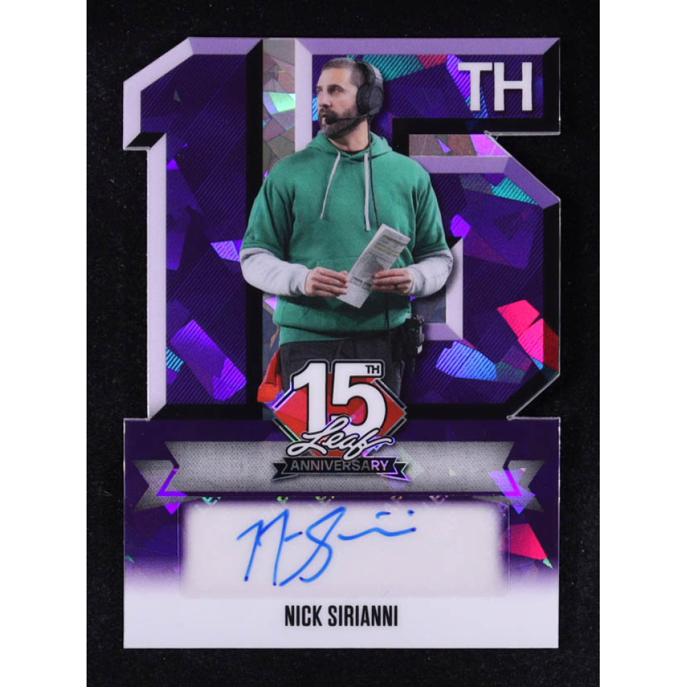Nick Sirianni 2025 Leaf 15th Anniversary Purple Auto #CA-NS1 #1/1 at PristineAuction.com