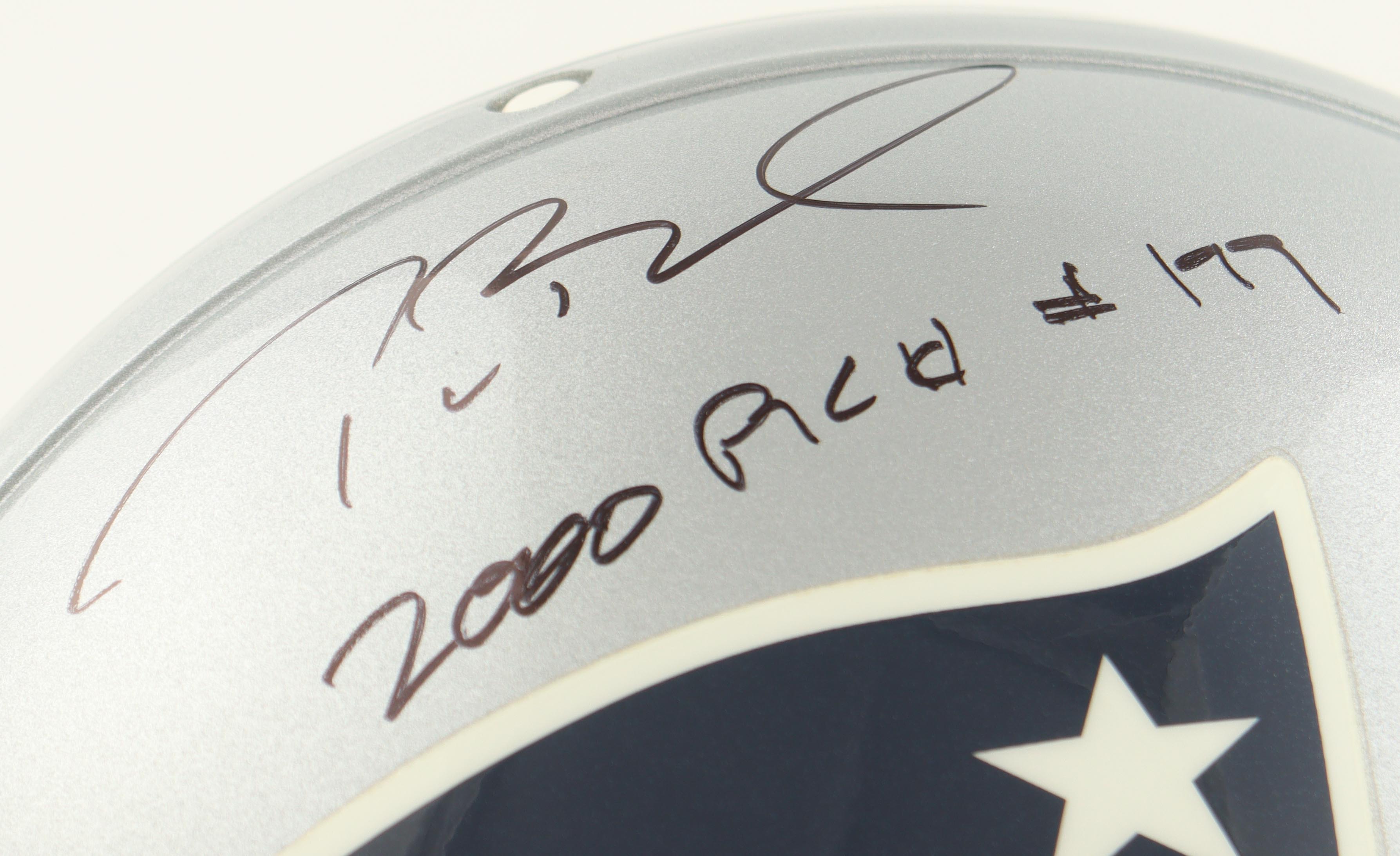 Tom Brady Signed Patriots Full-Size Authentic On-Field Helmet Inscribed "2000 Pick #199" (Fanatics) at PristineAuction.com Tom Brady Signed Patriots Full-Size Authentic On-Field Helmet Inscribed "2000 Pick #199" (Fanatics) at PristineAuction.com