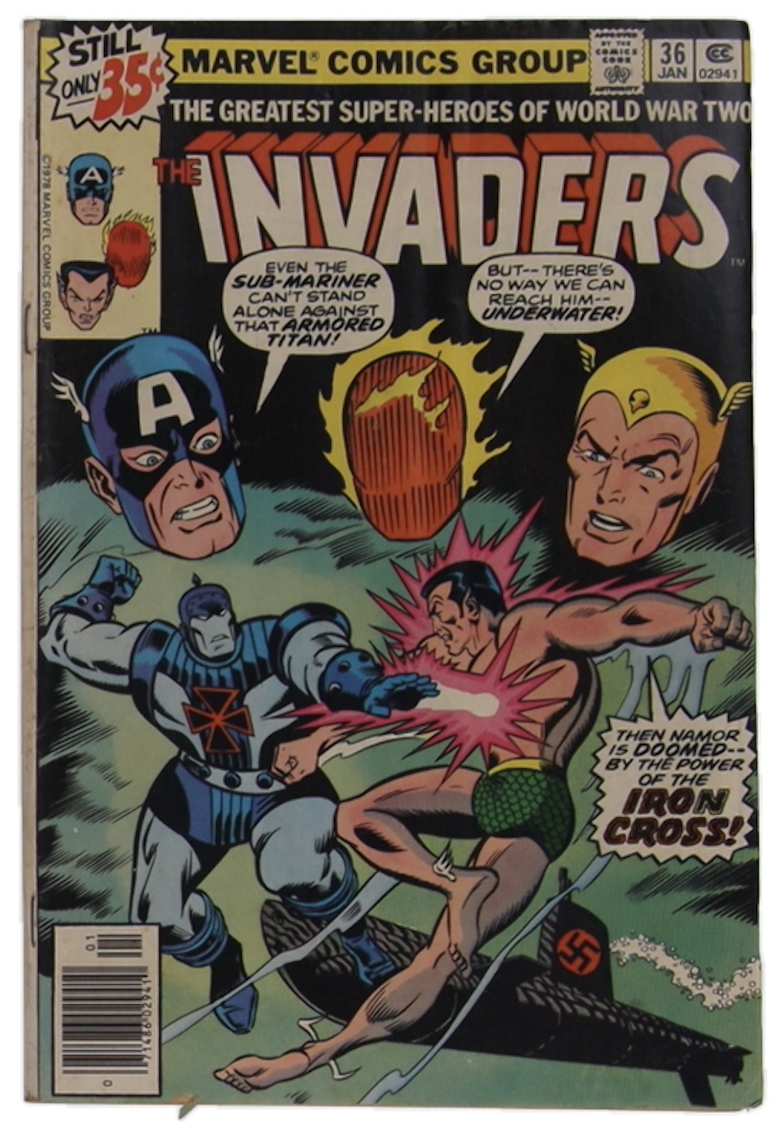 1979 "The Invaders" Issue #36 Marvel Comic Book at PristineAuction.com 1979 "The Invaders" Issue #36 Marvel Comic Book at PristineAuction.com