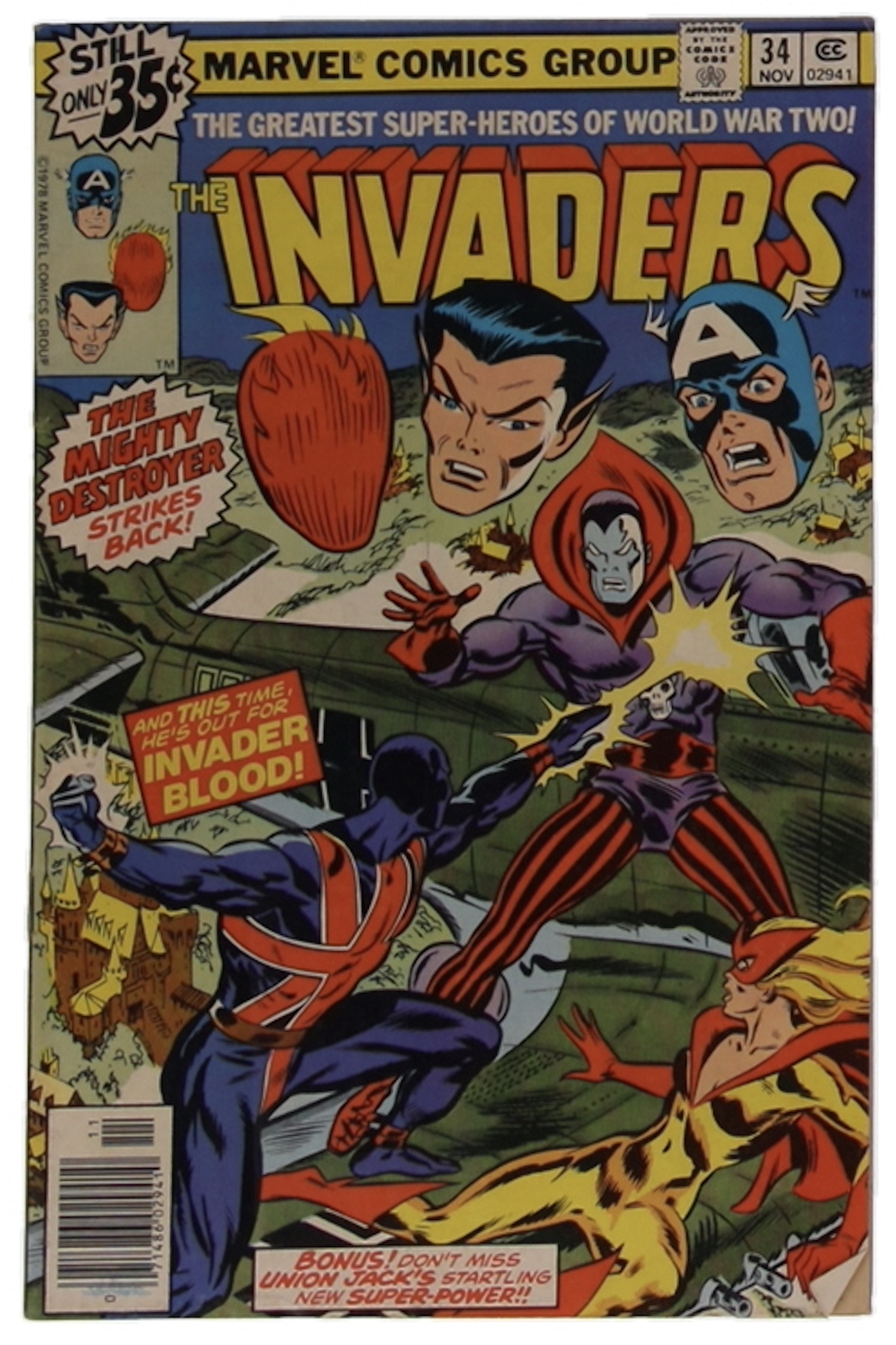 1978 "The Invaders" Issue #34 Marvel Comic Book at PristineAuction.com 1978 "The Invaders" Issue #34 Marvel Comic Book at PristineAuction.com