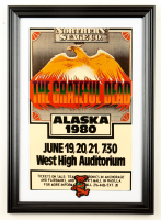 1980 "Grateful Dead" Alaska Custom Framed Concert Poster Display with Grateful Dead Patch at PristineAuction.com