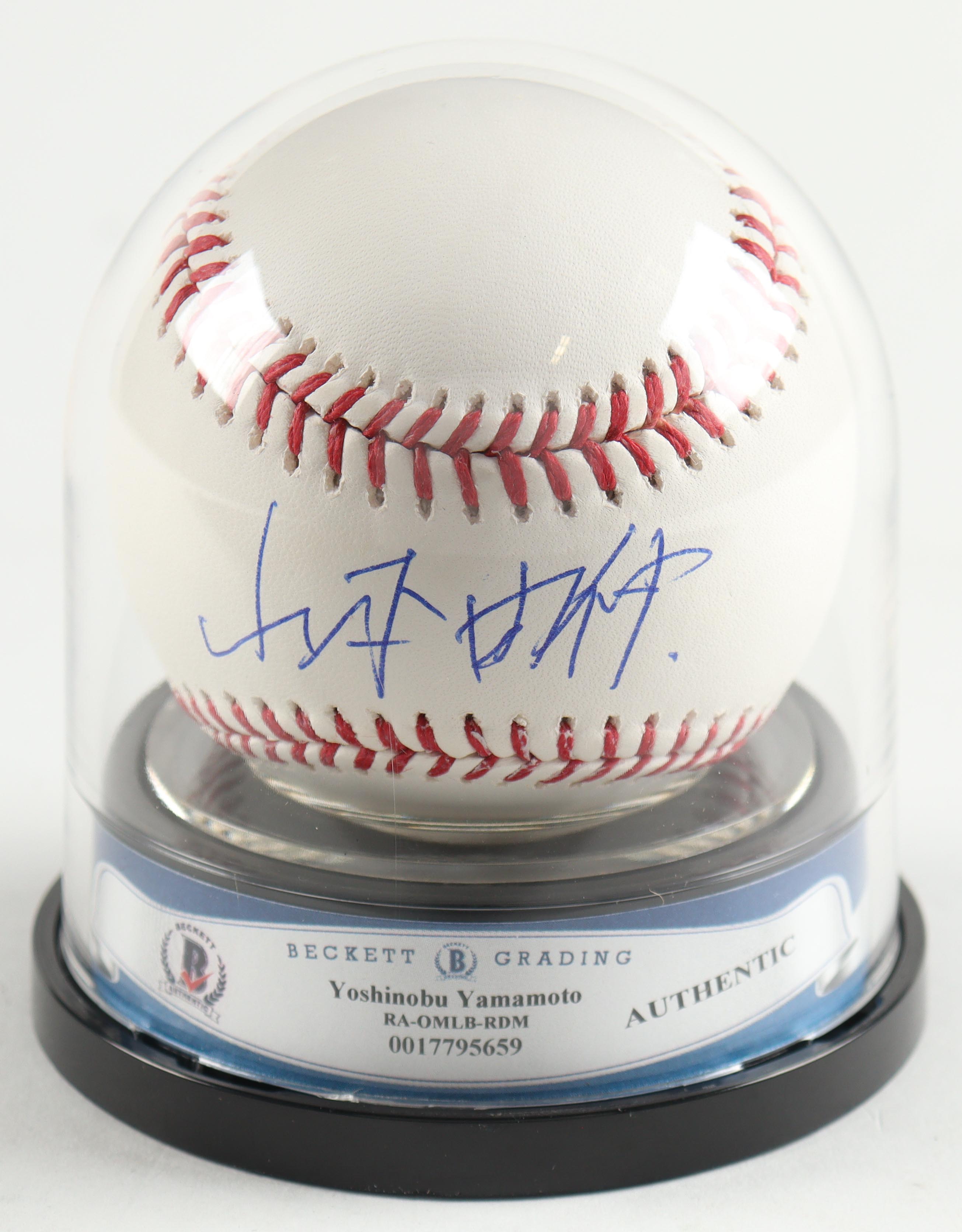 Yoshinobu Yamamoto Signed OML Baseball with Rare Kanji Signature (BGS & MLB) at PristineAuction.com Yoshinobu Yamamoto Signed OML Baseball with Rare Kanji Signature (BGS & MLB) at PristineAuction.com