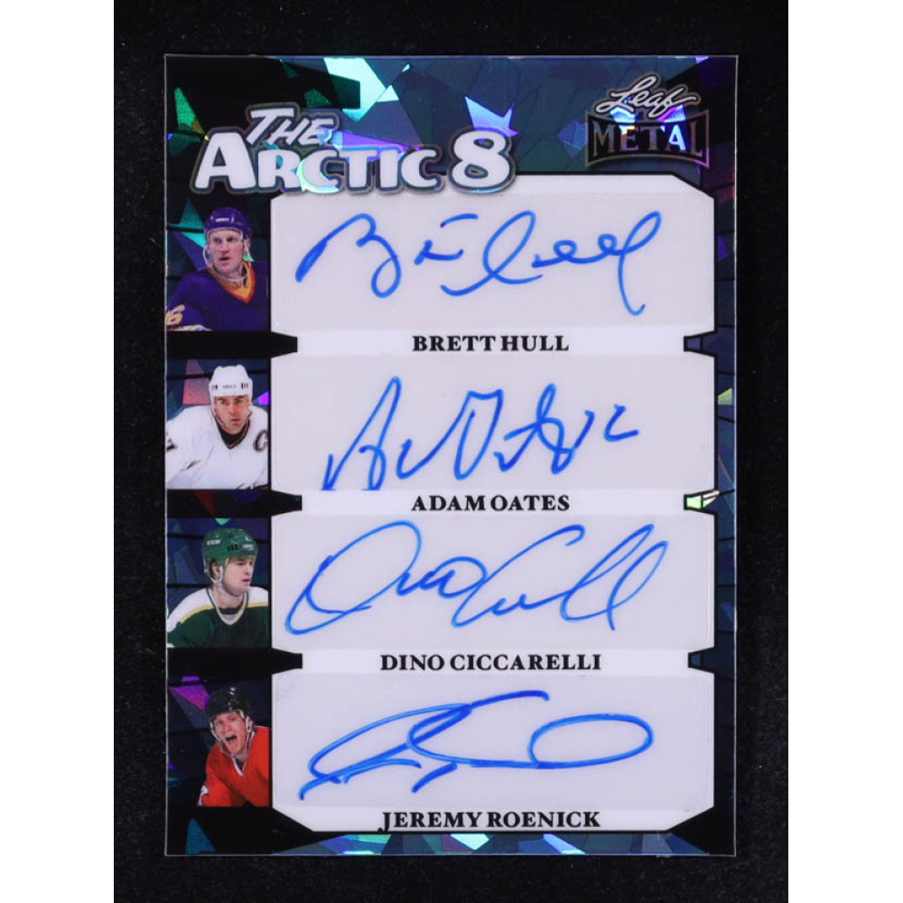 2025 Leaf Metal The Artic 8 Autographs #TA-4 #1/1 Brett Hull / Adam Oates / Dino Ciccarelli / Jeremy Roenick / Luc Robitaille / Mike Gartner / Michel Goulet / Pierre Turgeon at PristineAuction.com