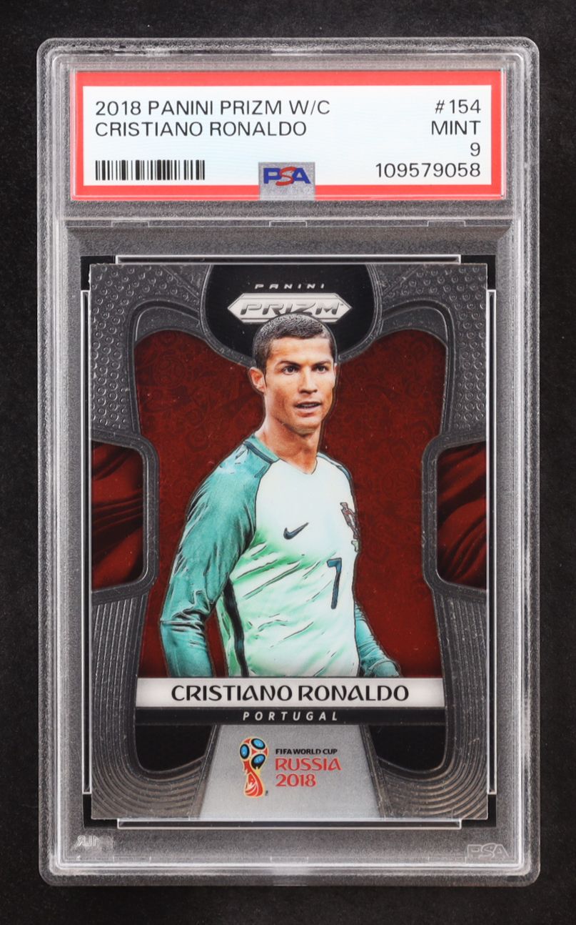 Cristiano Ronaldo 2018 Panini Prizm World Cup #154 (PSA 9) at PristineAuction.com Cristiano Ronaldo 2018 Panini Prizm World Cup #154 (PSA 9) at PristineAuction.com