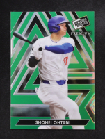 Shohei Ohtani 2024 Leaf Press Pass Metal National Convention Prismatic Green #PPB70 #2/8 at PristineAuction.com
