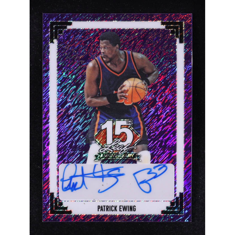 Patrick Ewing 2025 Leaf 15th Anniversary Purple Autographs #91A-PE1 #1/1 at PristineAuction.com