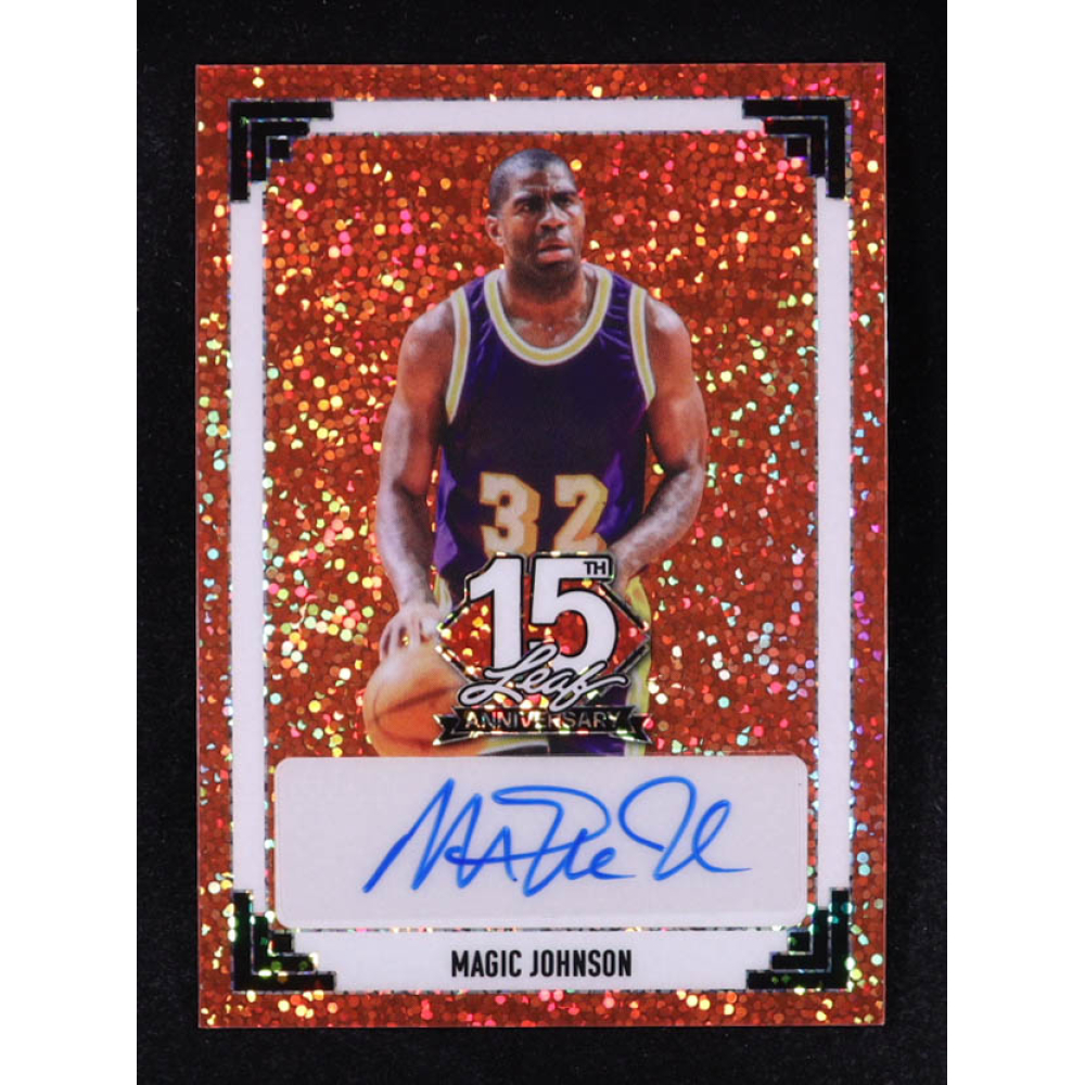 Magic Johnson 2025 Leaf 15th Anniversary Autographs #91A-MJ1 #1/1 at PristineAuction.com