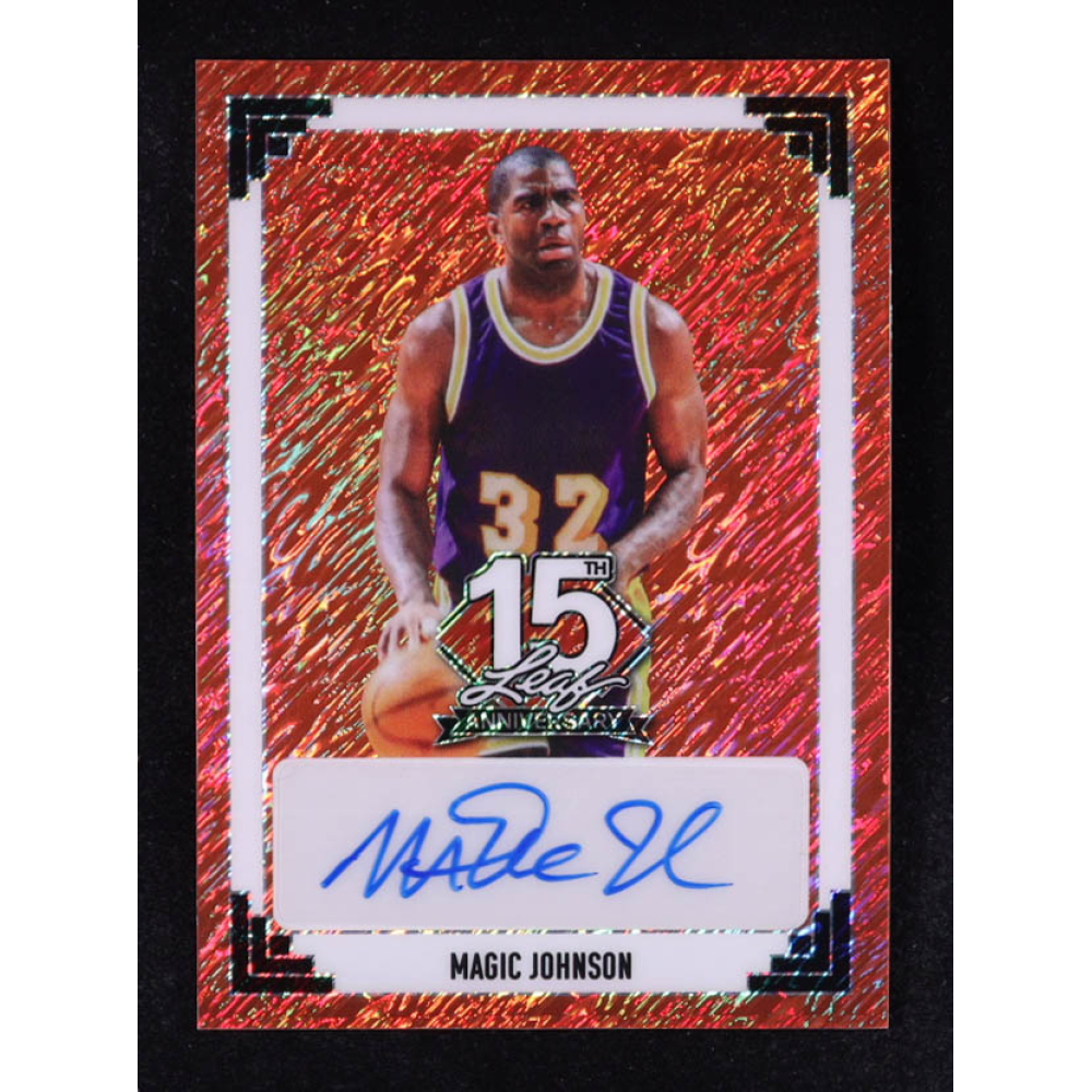 Magic Johnson 2025 Leaf 15th Anniversary Autographs #91A-MJ1 #1/1 at PristineAuction.com