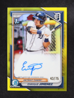 Enrique Jimenez 2024 Bowman Chrome Prospect Autographs Yellow Refractors #CPAEJ #43/75 at PristineAuction.com