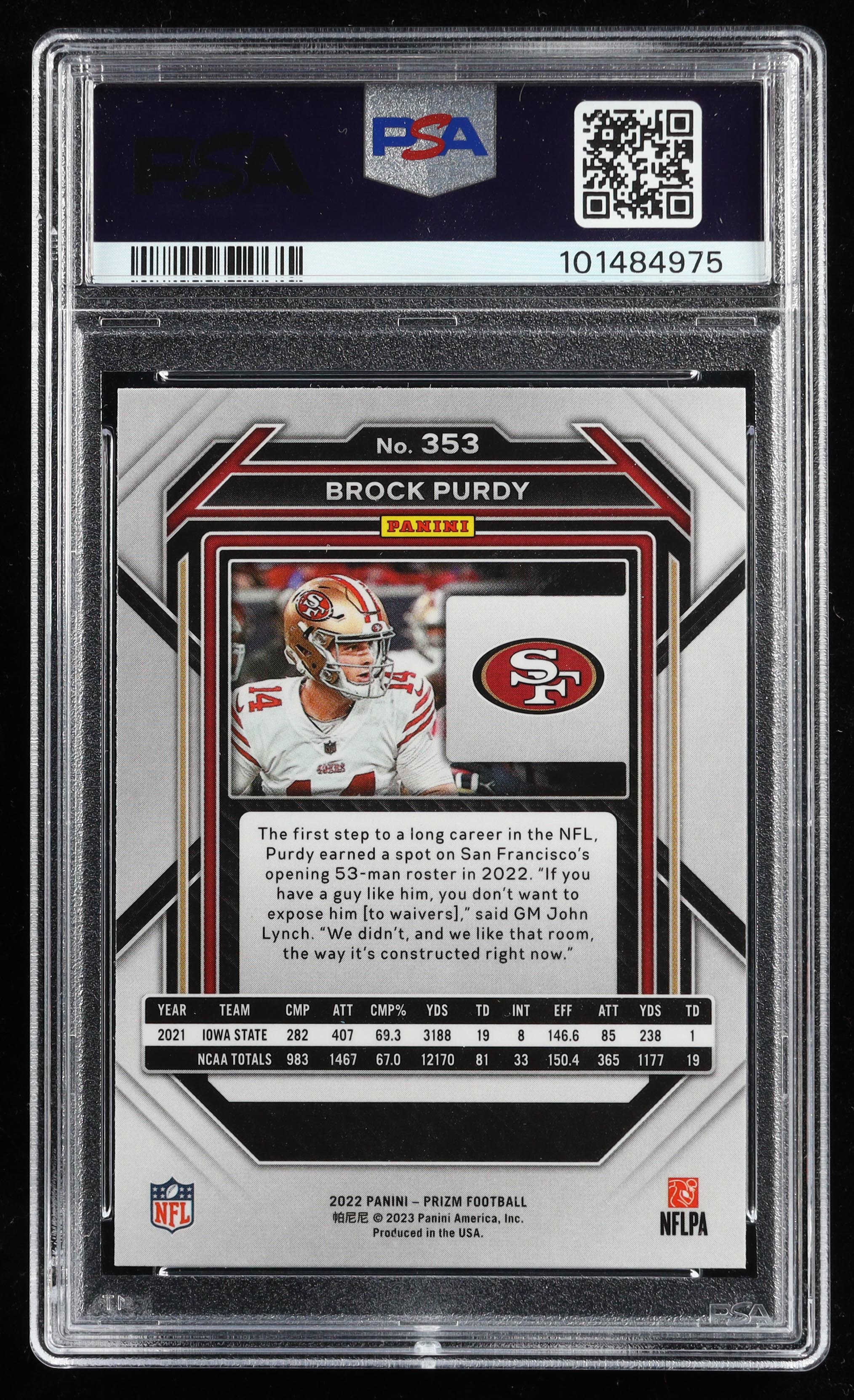 Brock Purdy Signed 2022 Panini Prizm #353 RC (PSA 9 | Auto 10) at PristineAuction.com Brock Purdy Signed 2022 Panini Prizm #353 RC (PSA 9 | Auto 10) at PristineAuction.com