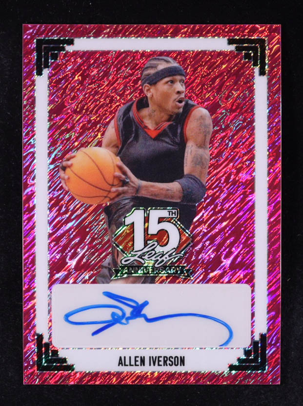Allen Iverson 2025 Leaf 15th Anniversary Autographs #91A-AI1 #1/1 at PristineAuction.com Allen Iverson 2025 Leaf 15th Anniversary Autographs #91A-AI1 #1/1 at PristineAuction.com