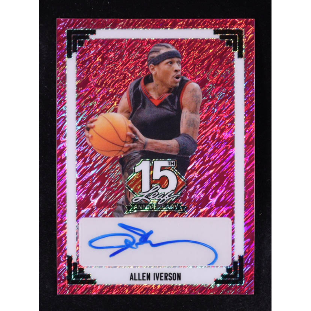 Allen Iverson 2025 Leaf 15th Anniversary Autographs #91A-AI1 #1/1 at PristineAuction.com