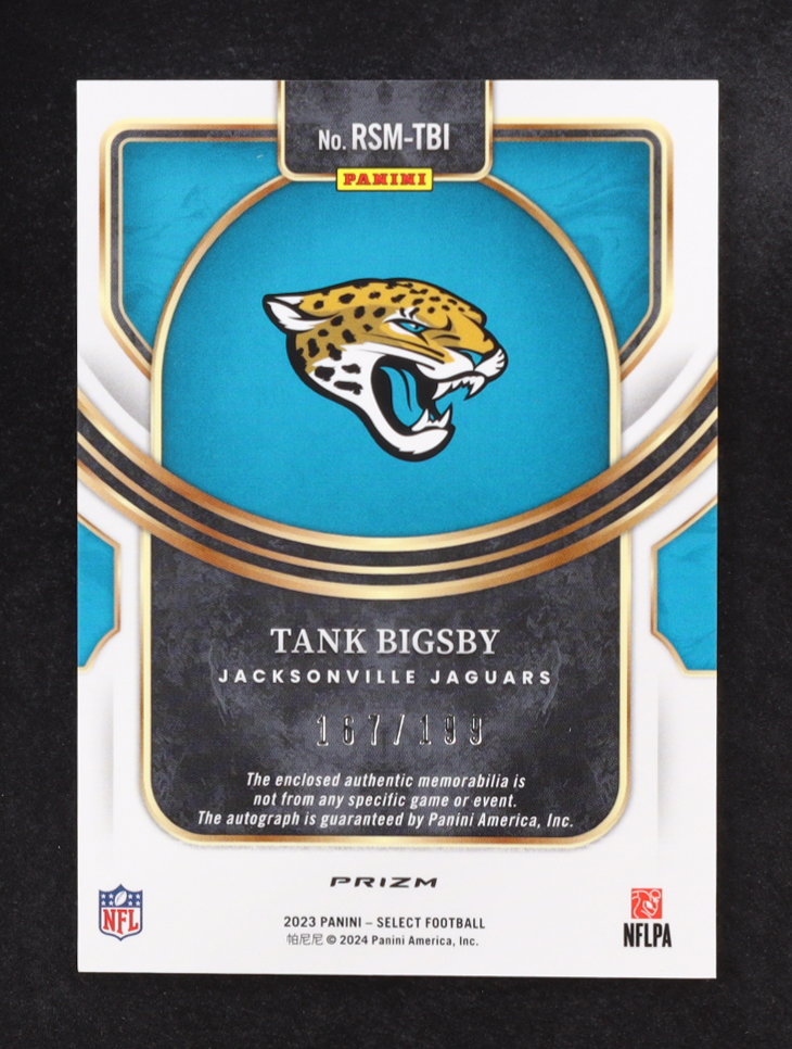 Tank Bigsby 2023 Select Rookie Signature Memorabilia Prizm #47 #167/199 RC at PristineAuction.com Tank Bigsby 2023 Select Rookie Signature Memorabilia Prizm #47 #167/199 RC at PristineAuction.com