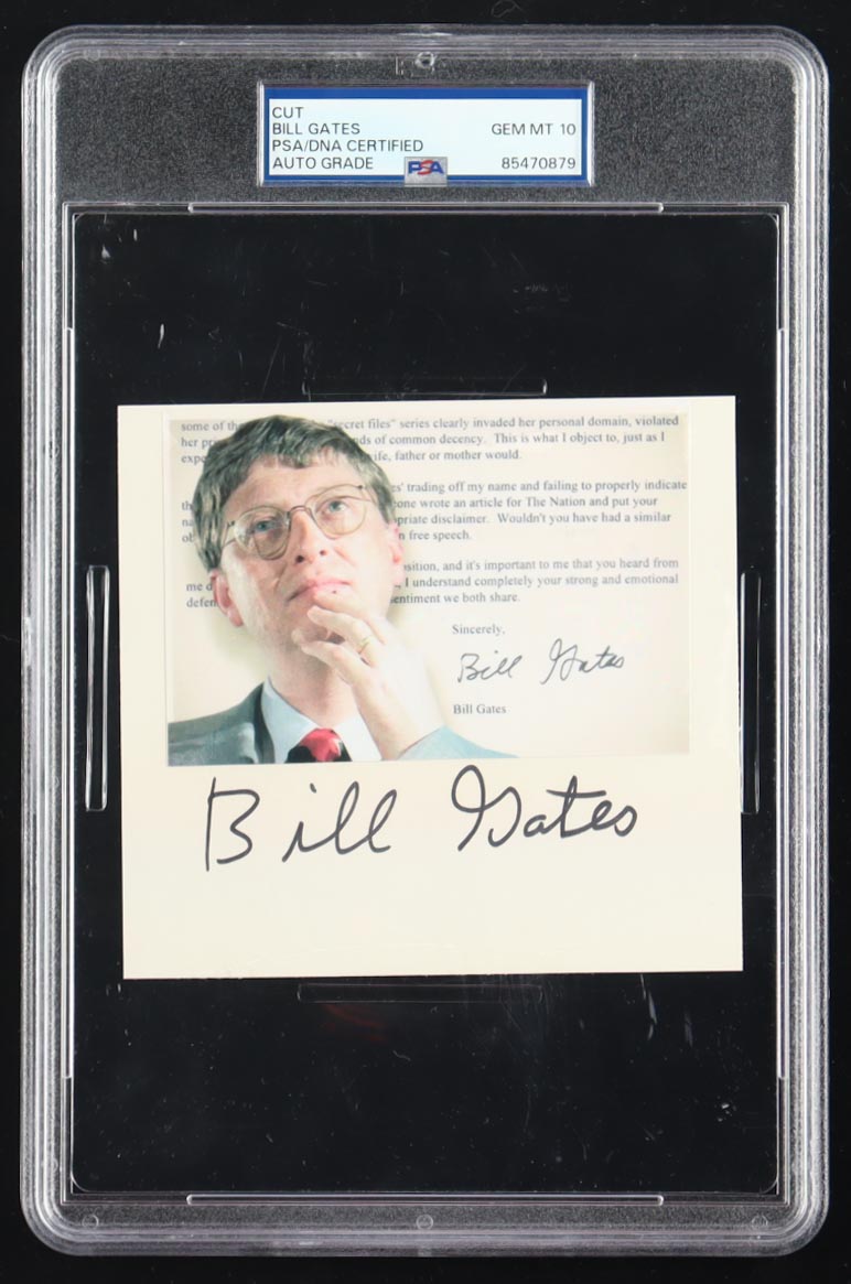Bill Gates Signed Cut (PSA 10) at PristineAuction.com Bill Gates Signed Cut (PSA 10) at PristineAuction.com