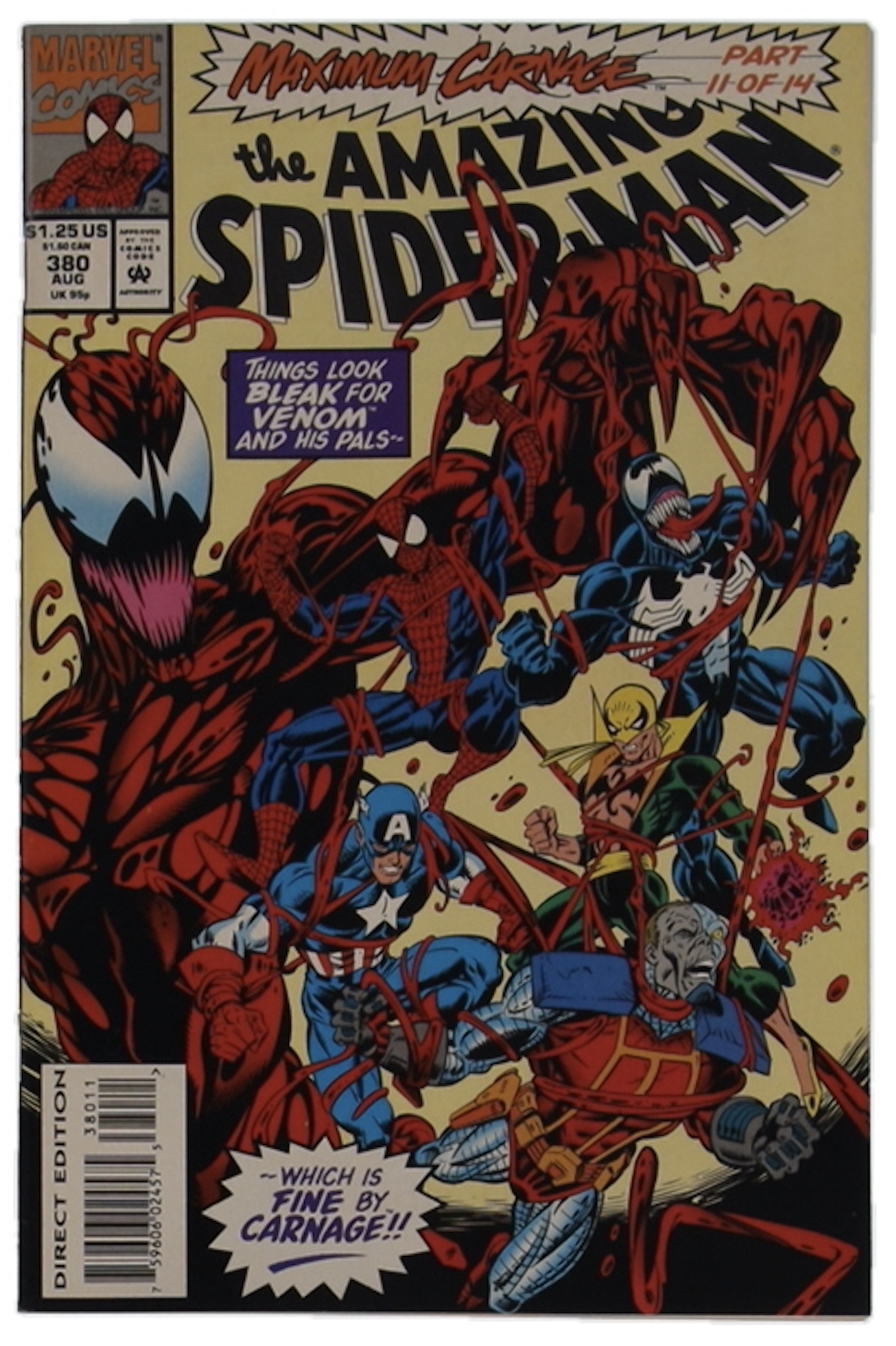 1993 "The Amazing Spider-Man" Issue #380 Marvel Comic Book at PristineAuction.com 1993 "The Amazing Spider-Man" Issue #380 Marvel Comic Book at PristineAuction.com