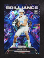 Drake Maye 2024 Panini Prizm Draft Picks Brilliance Blue Ice #18 #85/99 RC at PristineAuction.com