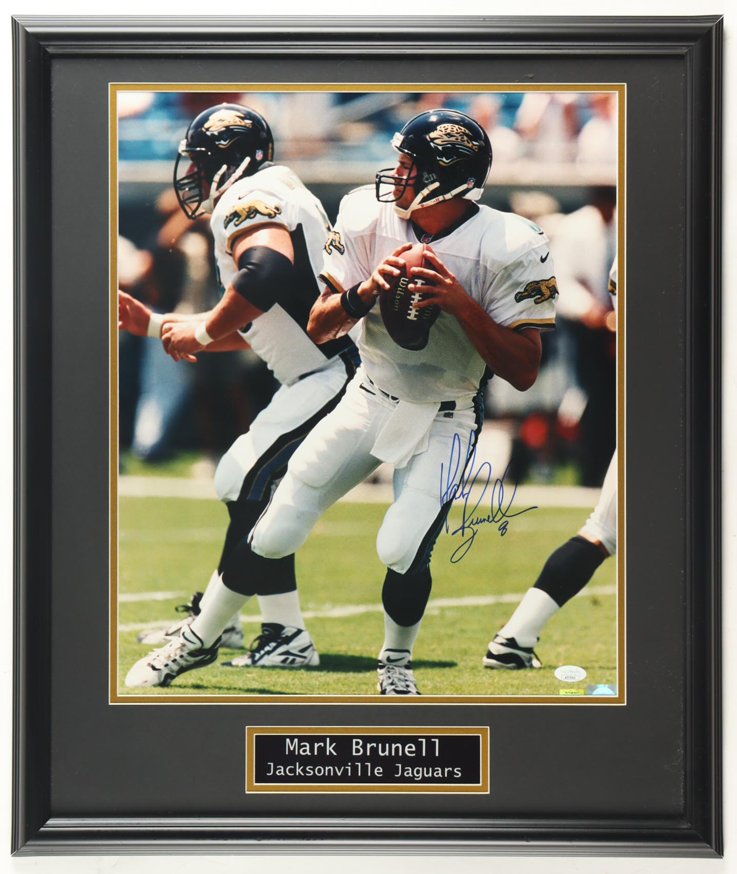 Mark Brunell Signed Jaguars Custom Framed Photo Display (JSA) at PristineAuction.com Mark Brunell Signed Jaguars Custom Framed Photo Display (JSA) at PristineAuction.com