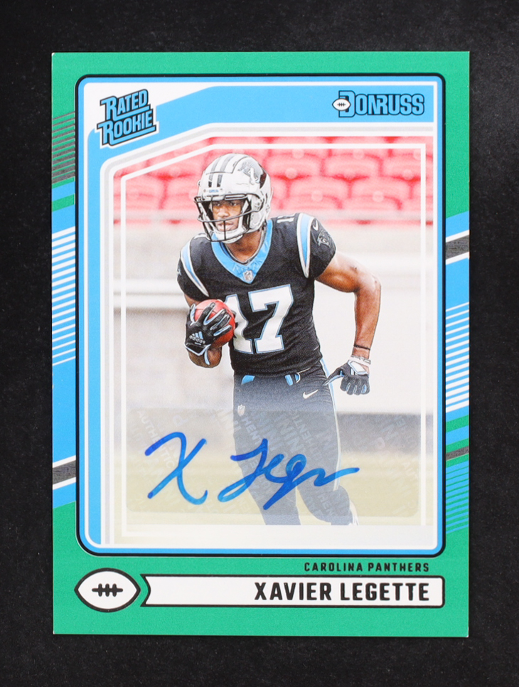 Xavier Legette 2024 Donruss Rated Rookies Autographs Green #323 RC at PristineAuction.com Xavier Legette 2024 Donruss Rated Rookies Autographs Green #323 RC at PristineAuction.com