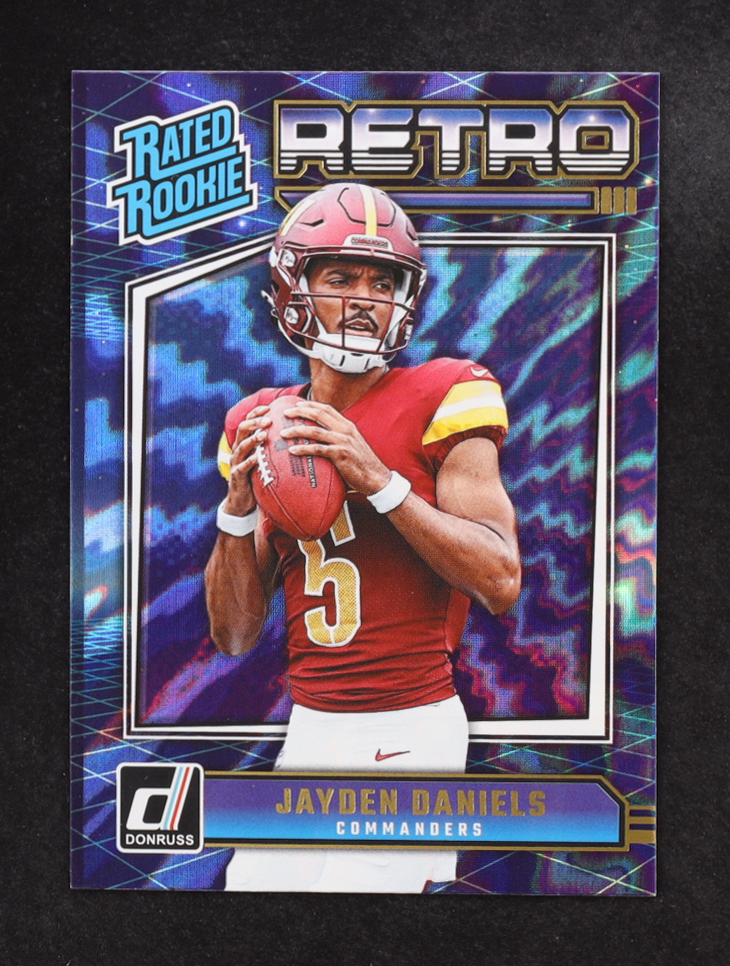 Jayden Daniels 2024 Donruss Rated Rookies Retro #11 RC at PristineAuction.com Jayden Daniels 2024 Donruss Rated Rookies Retro #11 RC at PristineAuction.com