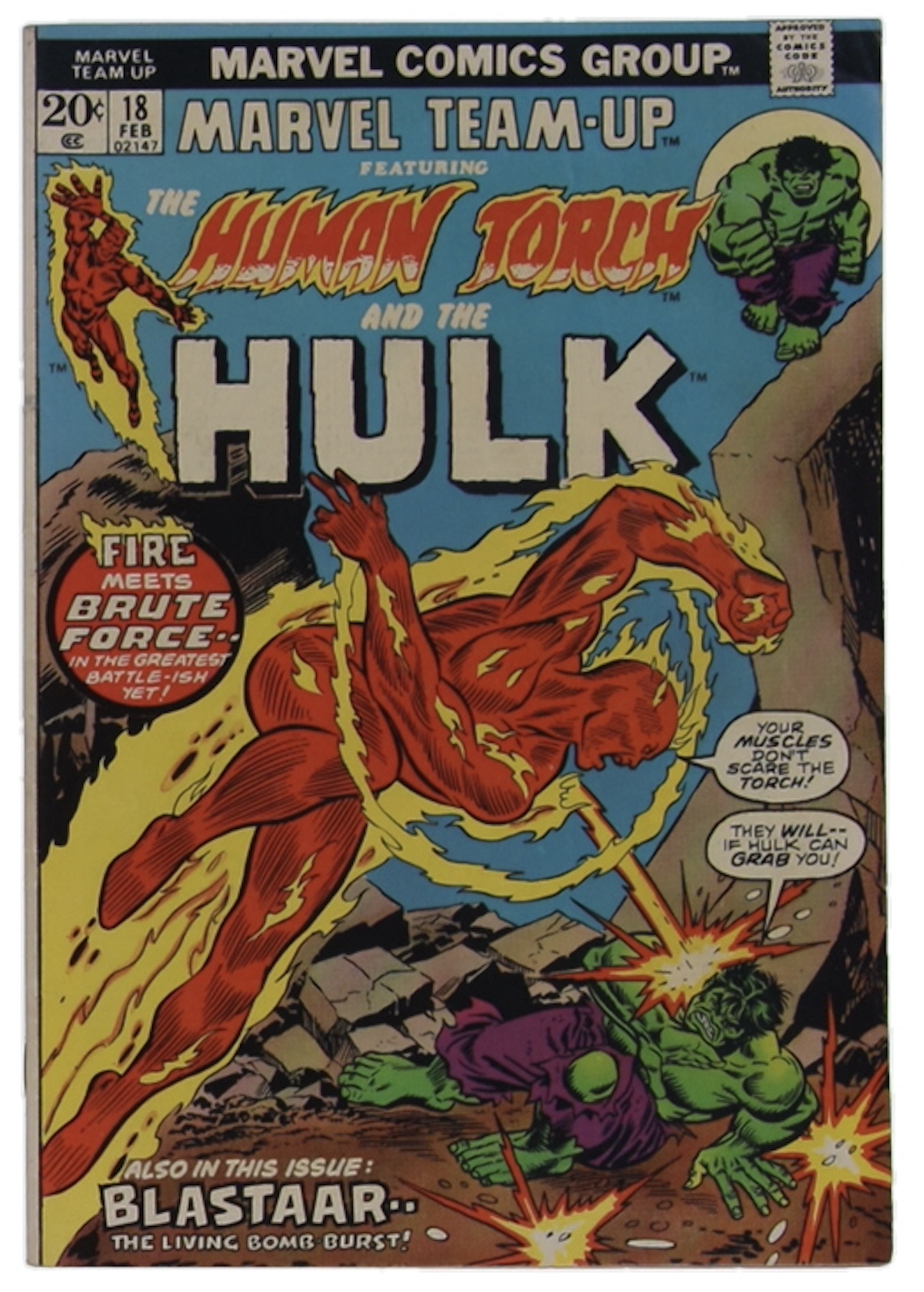 1974 "Marvel Team-Up: Human Torch & The Hulk" Issue #18 Marvel Comic Book at PristineAuction.com 1974 "Marvel Team-Up: Human Torch & The Hulk" Issue #18 Marvel Comic Book at PristineAuction.com