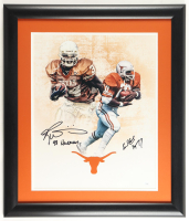 Earl Campbell & Ricky Williams Signed Texas Longhorns Custom Framed Photo Display Inscribed "HT77" & "98 Heisman" (JSA) at PristineAuction.com