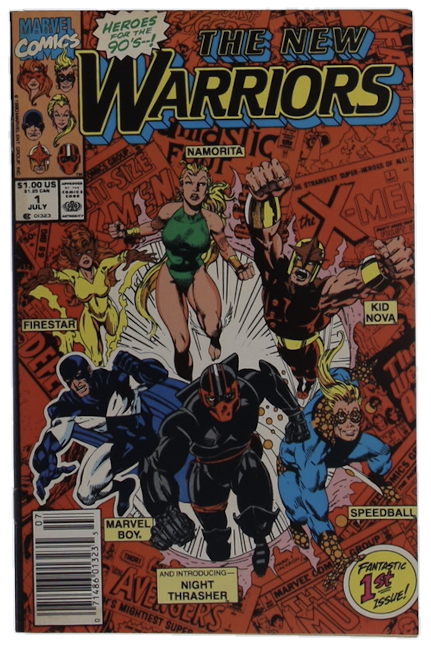 1990 "The New Warriors" Issue #1 Marvel Comic Book at PristineAuction.com 1990 "The New Warriors" Issue #1 Marvel Comic Book at PristineAuction.com