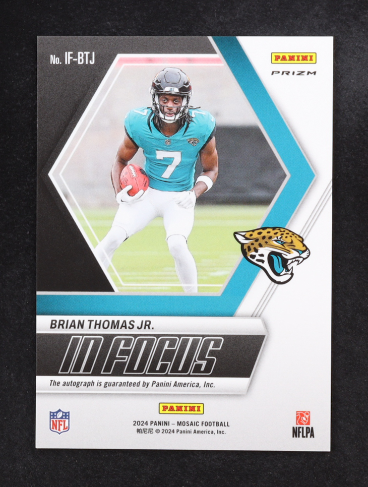 Brian Thomas Jr. 2024 Panini Mosaic In Focus Signatures #7 RC at PristineAuction.com Brian Thomas Jr. 2024 Panini Mosaic In Focus Signatures #7 RC at PristineAuction.com