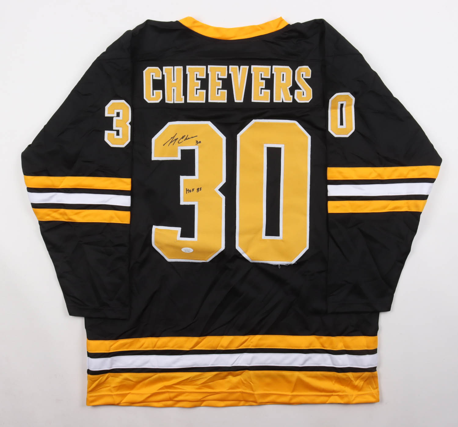 Gerry Cheevers Signed Jersey Inscribed "HOF 85" (JSA) at PristineAuction.com Gerry Cheevers Signed Jersey Inscribed "HOF 85" (JSA) at PristineAuction.com
