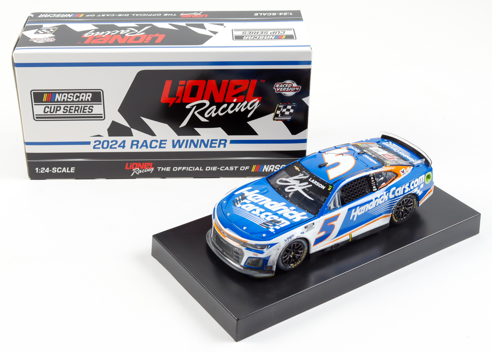 Kyle Larson Signed 2024 #5 HendrickCars.com Indianapolis Win Camaro ZL1 | 1:24 Diecast Car (PA) at PristineAuction.com Kyle Larson Signed 2024 #5 HendrickCars.com Indianapolis Win Camaro ZL1 | 1:24 Diecast Car (PA) at PristineAuction.com