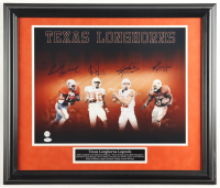 Texas Longhorns Custom Framed Photo Display Signed By (4) with Earl Campbell, Ricky Williams, Vince Young & Colt McCoy (Fiterman Sports & JSA) at PristineAuction.com