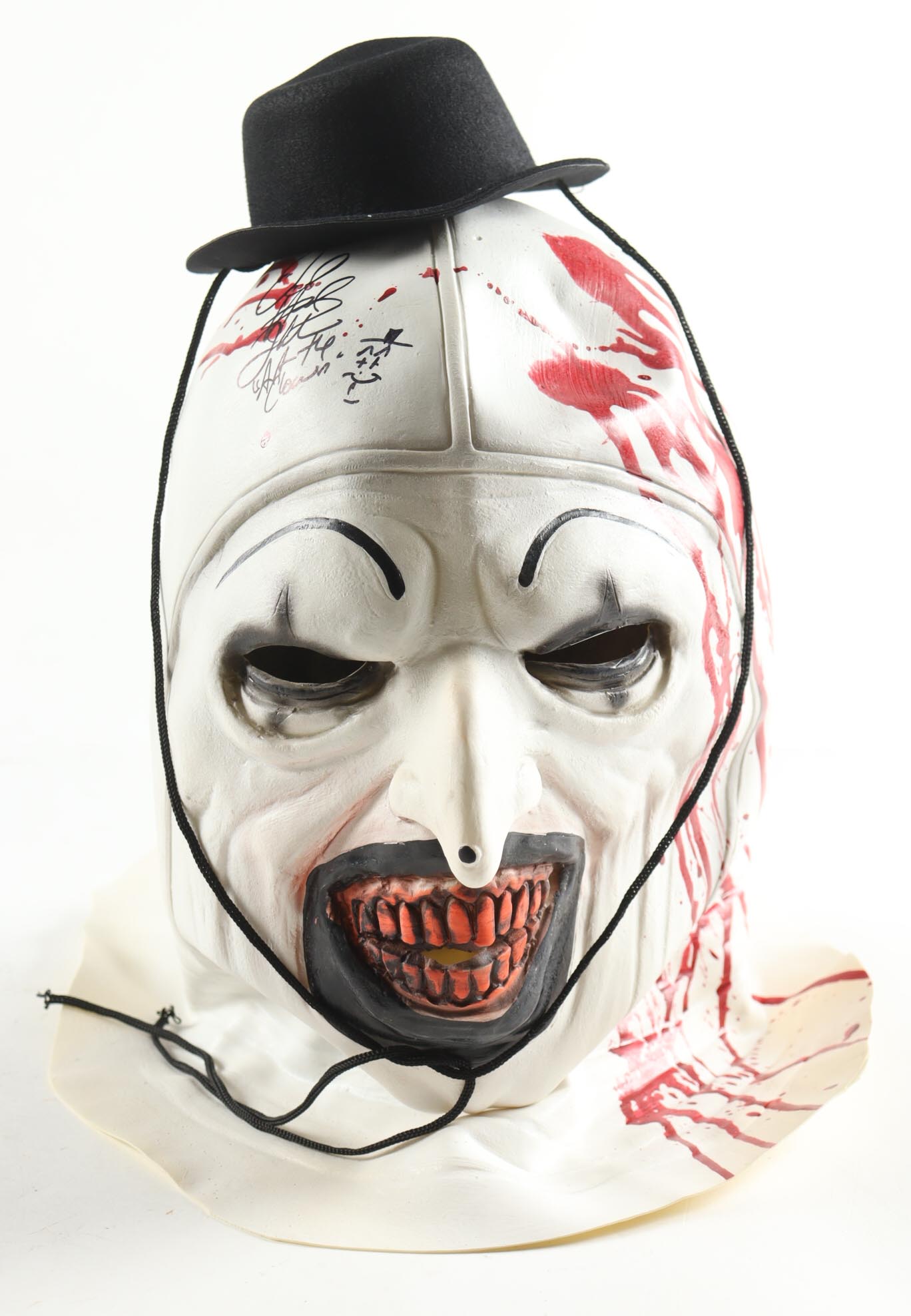 David Howard Thornton Signed "Terrifier" Art the Clown Mask Inscribed "Art the Clown" with Hand-Drawn Sketch (JSA) at PristineAuction.com David Howard Thornton Signed "Terrifier" Art the Clown Mask Inscribed "Art the Clown" with Hand-Drawn Sketch (JSA) at PristineAuction.com