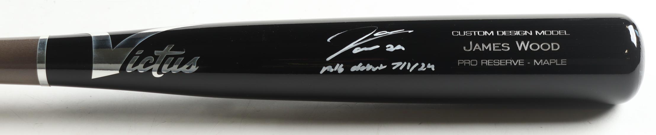 James Wood Signed Victus Player Model Baseball Bat Inscribed "MLB Debut 7/1/24" (Beckett) at PristineAuction.com James Wood Signed Victus Player Model Baseball Bat Inscribed "MLB Debut 7/1/24" (Beckett) at PristineAuction.com