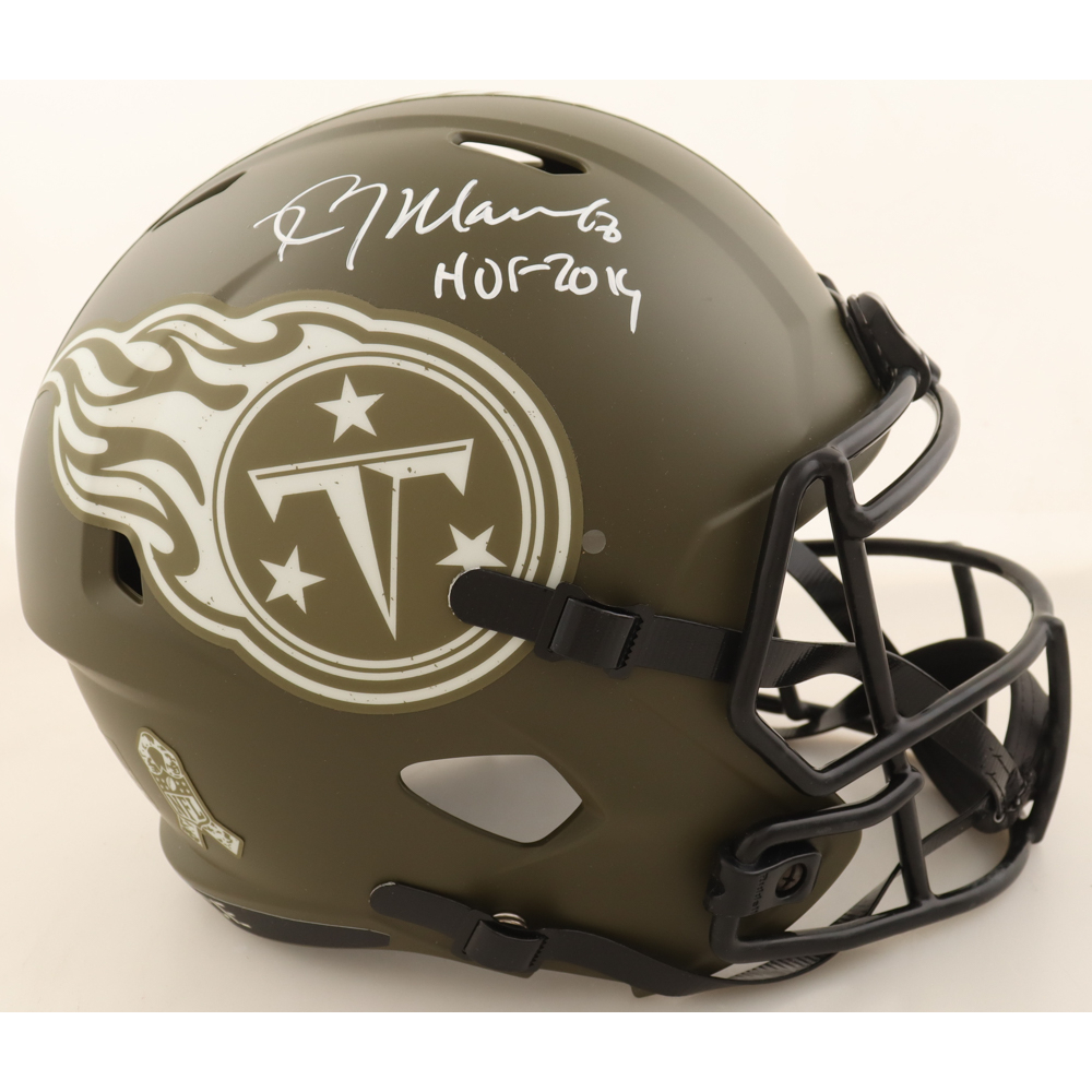 Kevin Mawae Signed Titans Full-Size Salute to Service Alternate Speed Helmet Inscribed "HOF 2019" (Schwartz) at PristineAuction.com