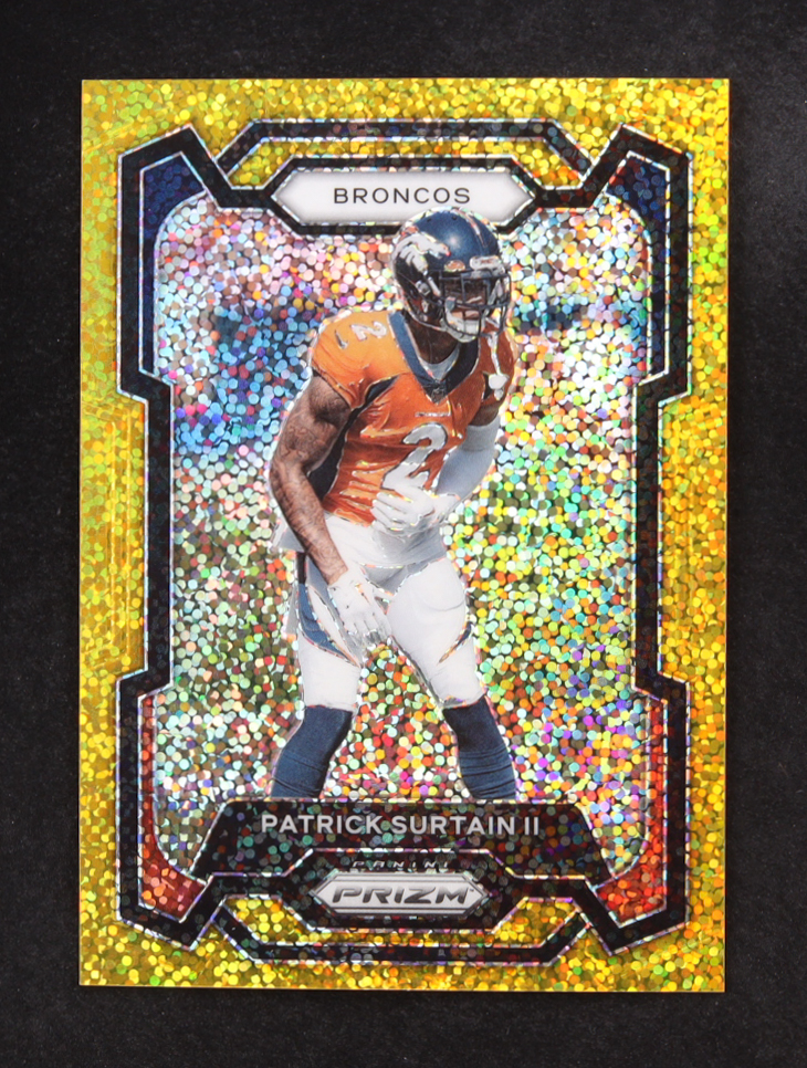 Patrick Surtain II 2023 Panini Prizm Prizms Gold Sparkle #92 #19/24 at PristineAuction.com Patrick Surtain II 2023 Panini Prizm Prizms Gold Sparkle #92 #19/24 at PristineAuction.com