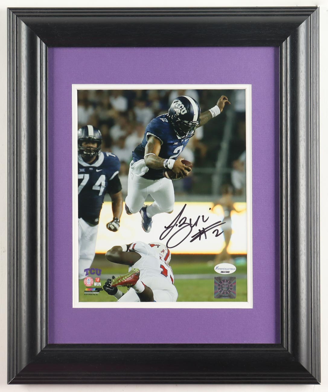 Trevone Boykin Signed TCU Horned Frogs Custom Framed Photo Display (Sports Collectible) at PristineAuction.com Trevone Boykin Signed TCU Horned Frogs Custom Framed Photo Display (Sports Collectible) at PristineAuction.com