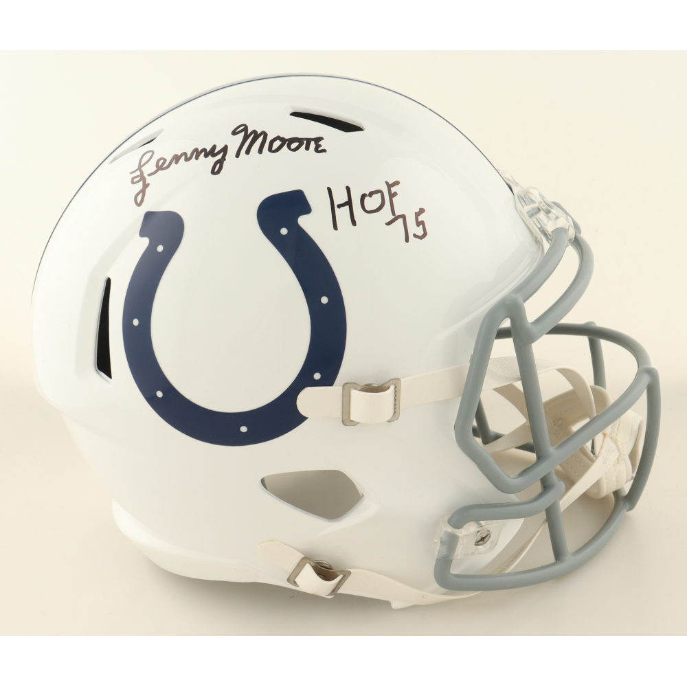 Lenny Moore Signed Colts Full-Size Speed Helmet Inscribed "HOF 75" (Schwartz) at PristineAuction.com