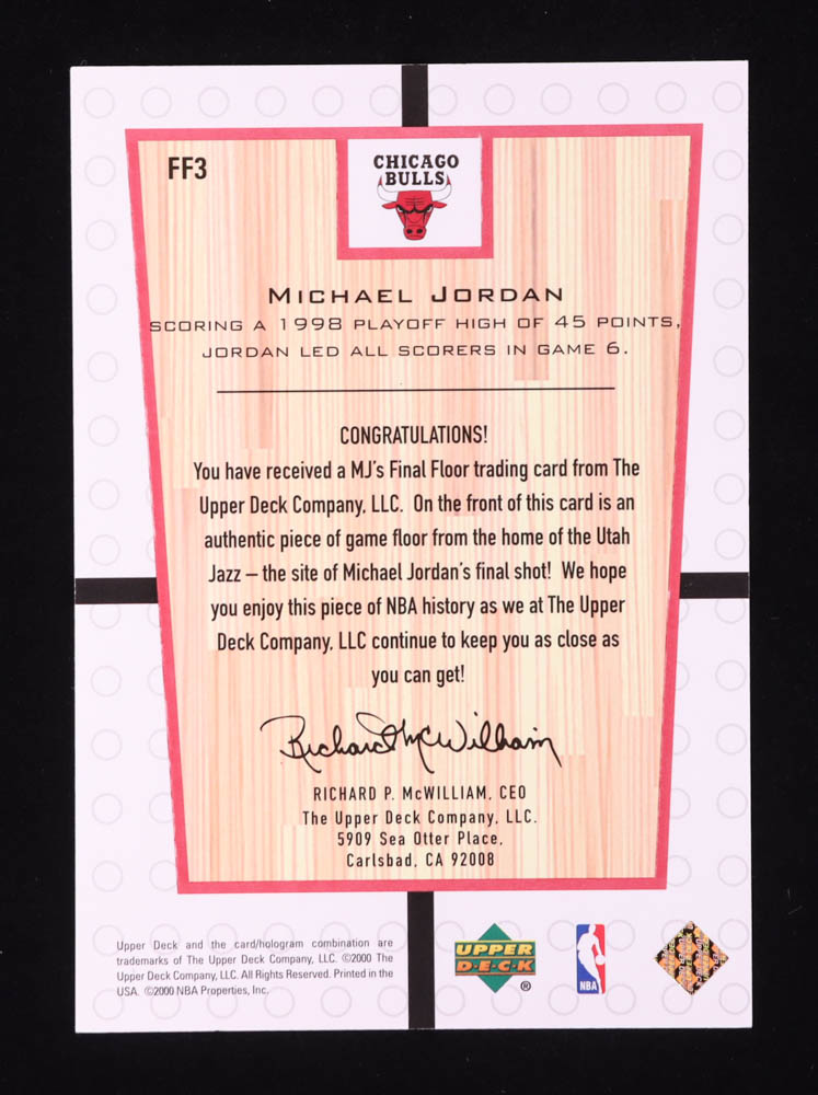 Michael Jordan 2000 Upper Deck Century Legends MJ Final Floor Jumbos #FF3 at PristineAuction.com Michael Jordan 2000 Upper Deck Century Legends MJ Final Floor Jumbos #FF3 at PristineAuction.com