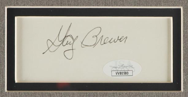 Gay Brewer Signed Custom Framed Cut Display (JSA) at PristineAuction.com Gay Brewer Signed Custom Framed Cut Display (JSA) at PristineAuction.com
