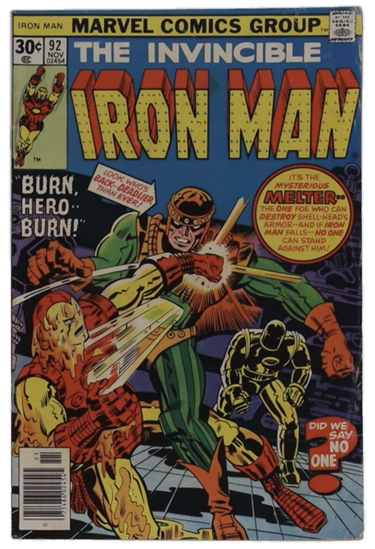 1976 "Iron Man" Issue #92 Marvel Comic Book at PristineAuction.com 1976 "Iron Man" Issue #92 Marvel Comic Book at PristineAuction.com