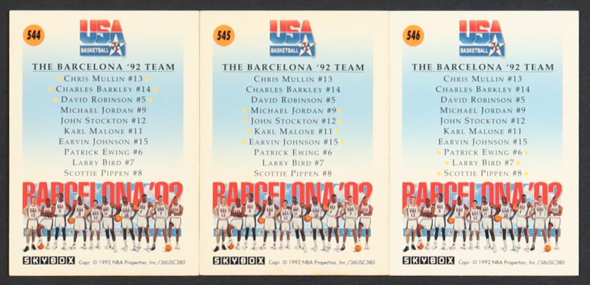 Set of (3) 1991-92 Skybox Dream Team Barcelona #544-546 at PristineAuction.com Set of (3) 1991-92 Skybox Dream Team Barcelona #544-546 at PristineAuction.com
