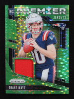 Drake Maye 2024 Panini Prizm Premier Jerseys Neon Green Pulsar #6 RC at PristineAuction.com