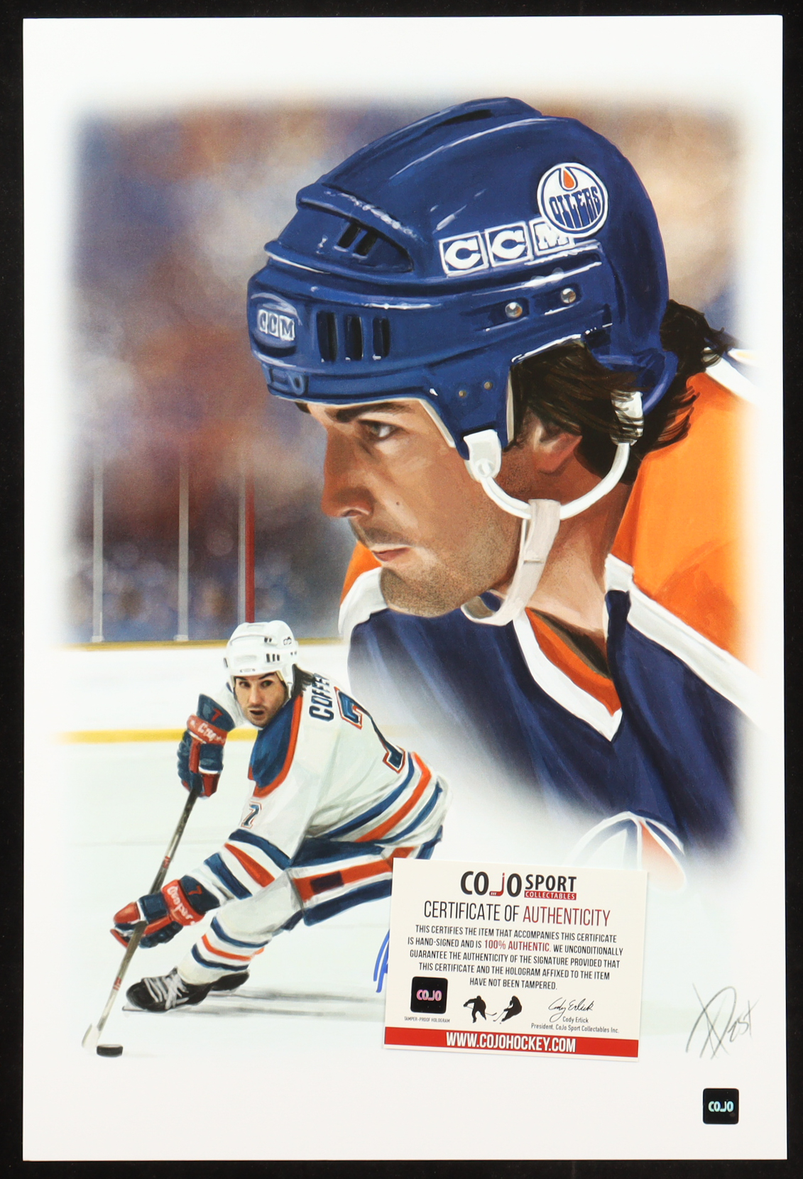 Paul Coffey Signed Oilers 12x18 Numbered Lithograph (COJO) at PristineAuction.com Paul Coffey Signed Oilers 12x18 Numbered Lithograph (COJO) at PristineAuction.com