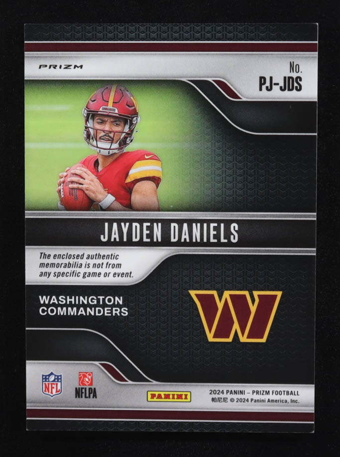 Jayden Daniels 2024 Panini Prizm Premier Jerseys #2 RC at PristineAuction.com Jayden Daniels 2024 Panini Prizm Premier Jerseys #2 RC at PristineAuction.com