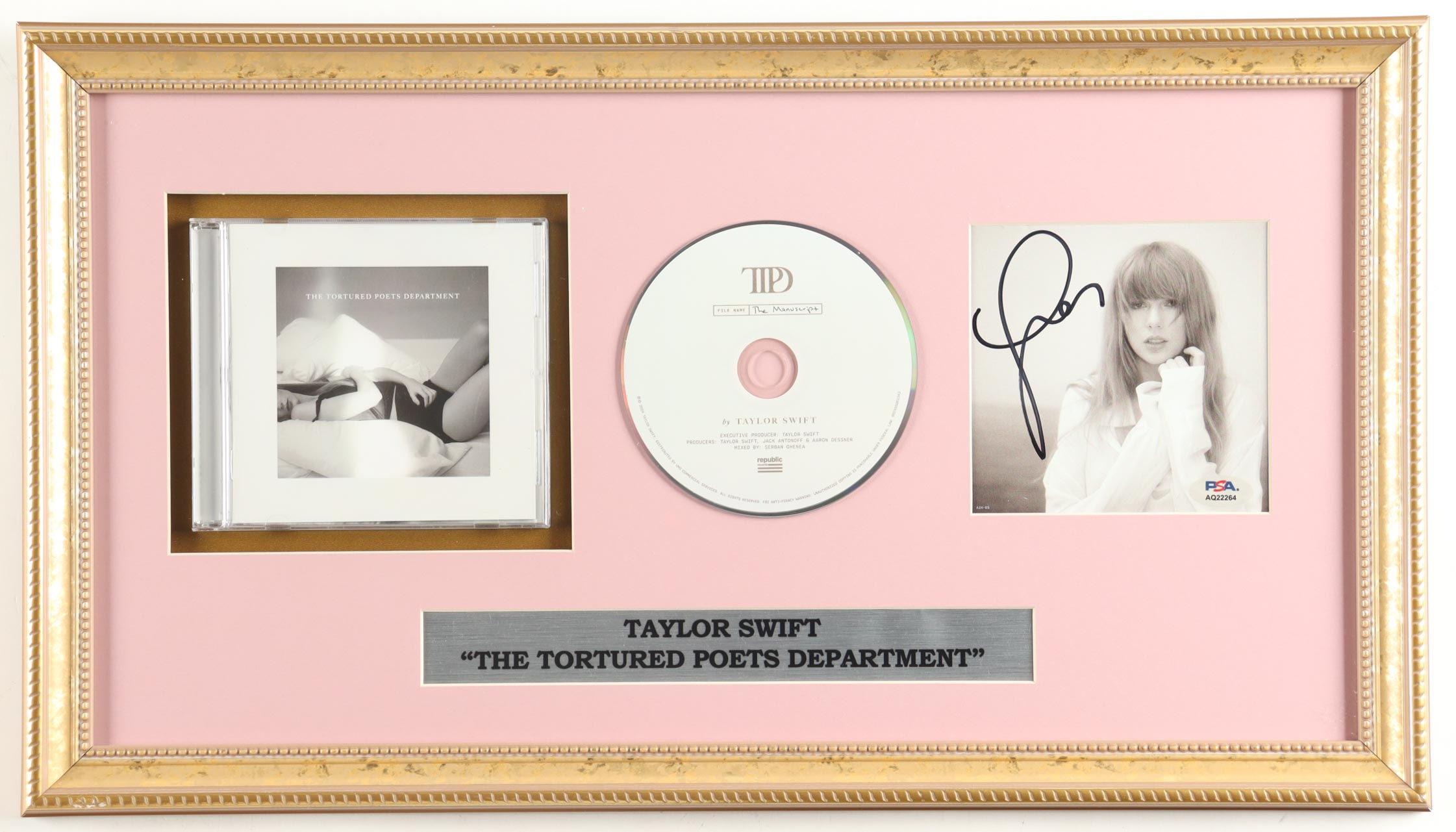 Taylor Swift Signed Custom Framed "The Tortured Poets Department" CD Album Insert Display With Disc Case (PSA) at PristineAuction.com Taylor Swift Signed Custom Framed "The Tortured Poets Department" CD Album Insert Display With Disc Case (PSA) at PristineAuction.com