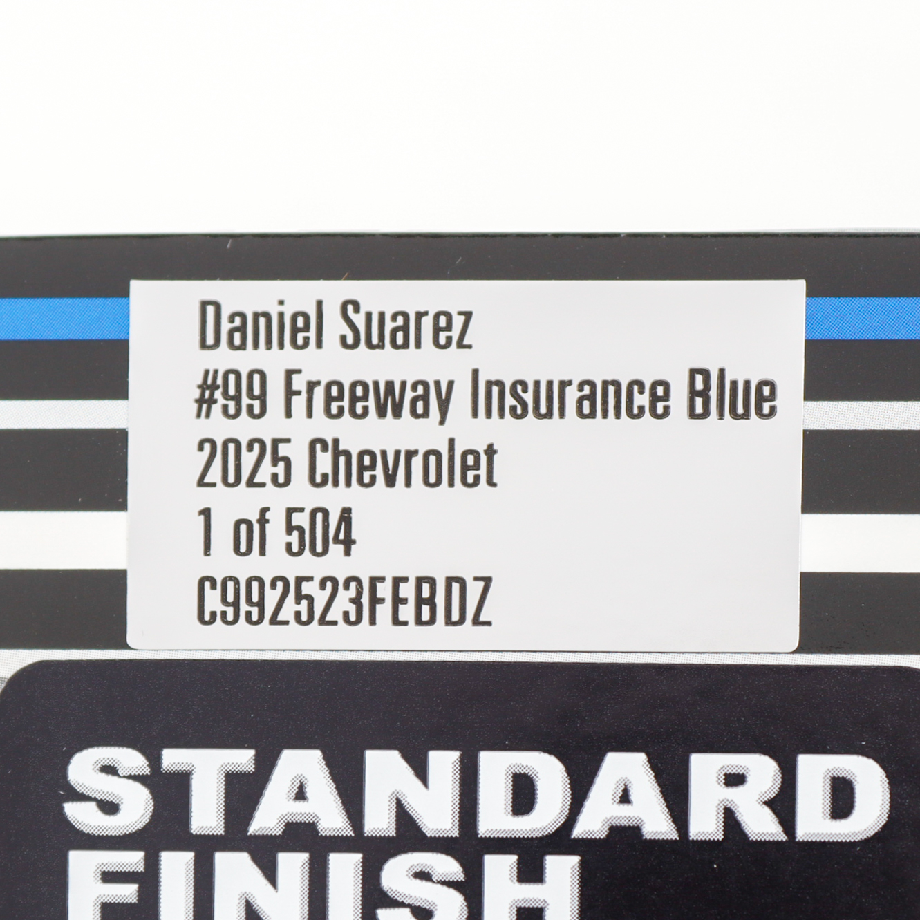 Daniel Suarez Signed 2025 #99 Freeway Insurance Blue Camaro ZL1 | 1:24 Diecast Car (PA) at PristineAuction.com Daniel Suarez Signed 2025 #99 Freeway Insurance Blue Camaro ZL1 | 1:24 Diecast Car (PA) at PristineAuction.com