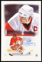 Steve Yzerman Signed Red Wings 12x18 Numbered Lithograph (AJ's Sports World) at PristineAuction.com
